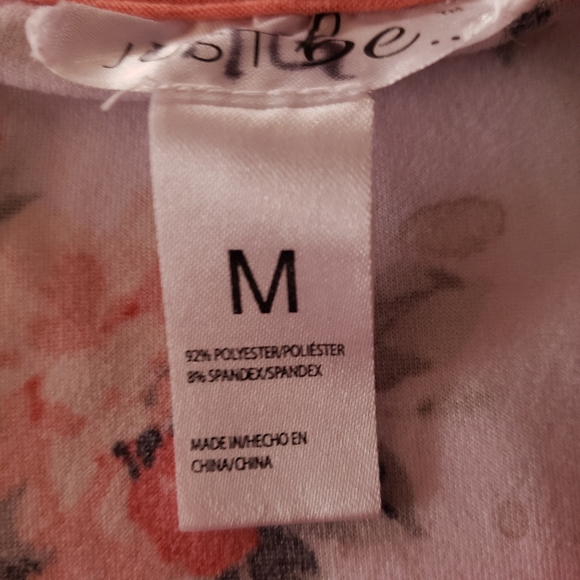 Ladies M Just Be Orange/White Flowered Top - Picture 6 of 6